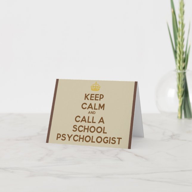 Keep Calm & Call a School Psychologist Note Cards (Front)