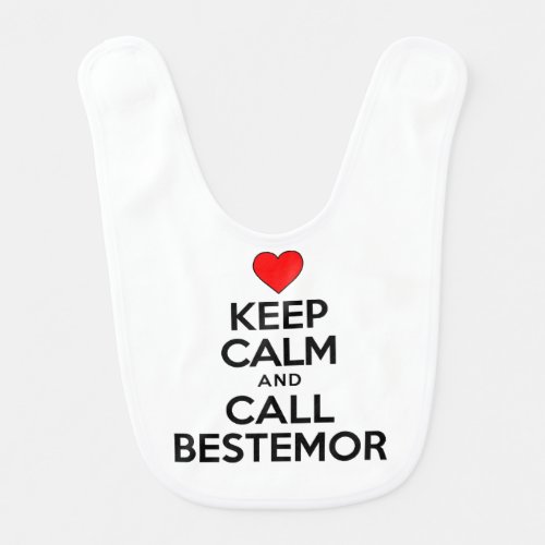 Keep Calm Call Bestemor Baby Bib
