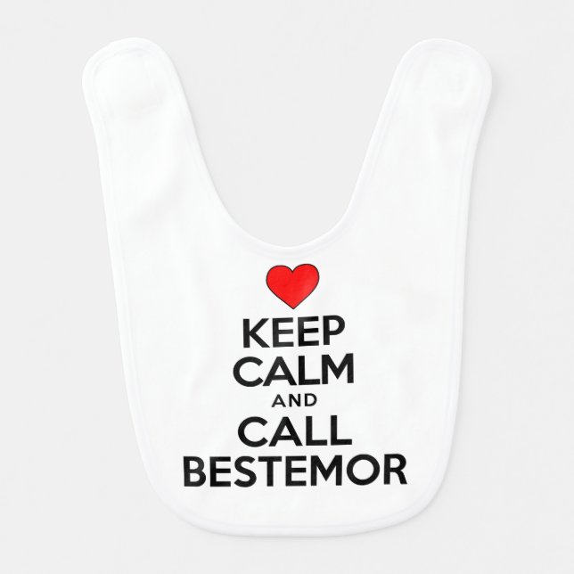 Keep Calm Call Bestemor Baby Bib (Front)