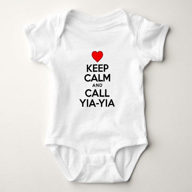Keep Calm Call Yia-Yia Baby Bodysuit (Front)