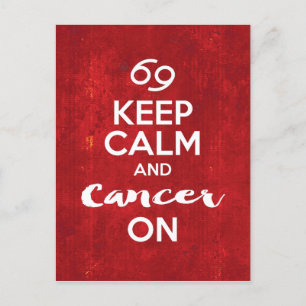 Keep Calm Cancer On Astrology Birthday Postcard