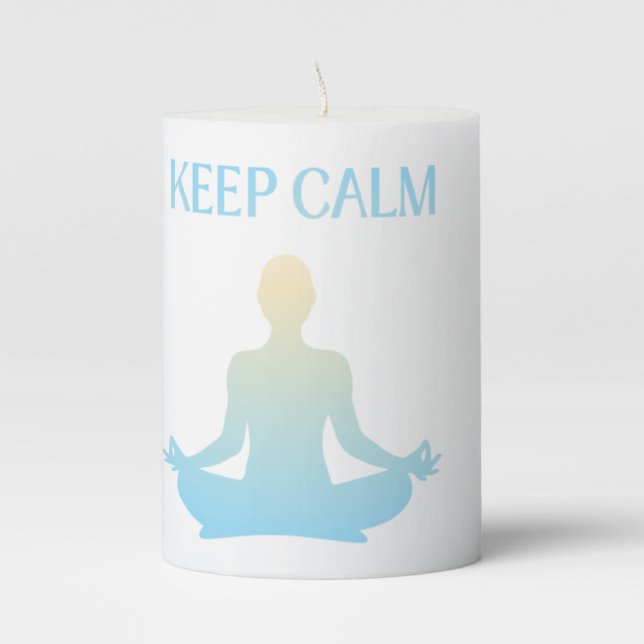 KEEP CALM CANDEL PILLAR CANDLE (Front)