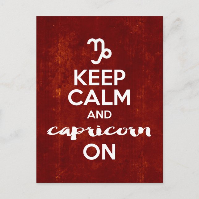 Keep Calm Capricorn On Birthday Horoscope Postcard (Front)