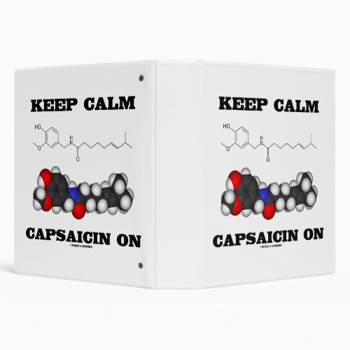 Keep Calm Capsaicin On Chemical Structure Humor 3 Ring Binder