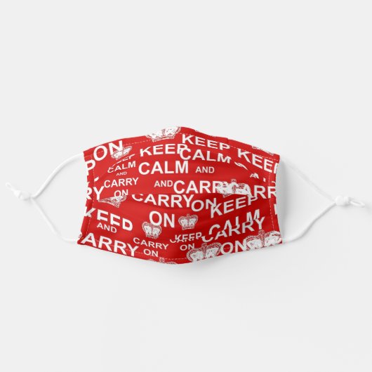 Keep Calm & Carry On Adult Cloth Face Mask (Front, Unfolded)