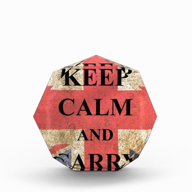 Keep Calm Carry On British Flag Award (Front)