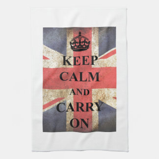 Keep Calm Carry On British Flag Kitchen Towel