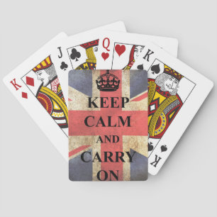 Keep Calm Carry On British Flag Poker Cards