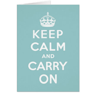 Keep Calm & Carry On Duck Egg Blue Cards