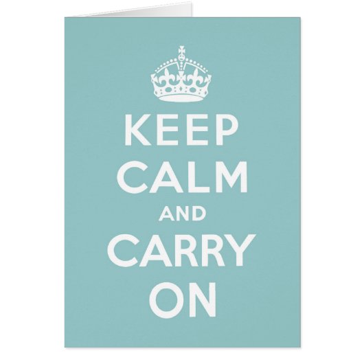 Keep Calm & Carry On Duck Egg Blue Cards (Front)