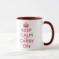 Keep Calm & Carry On Fire Engine Red Text