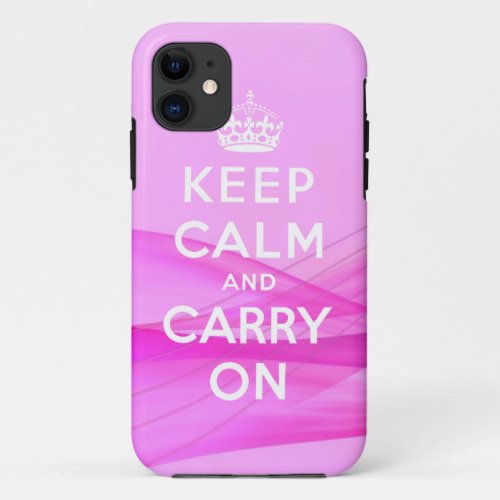 Keep Calm Carry On iPhone 5 Case Pink