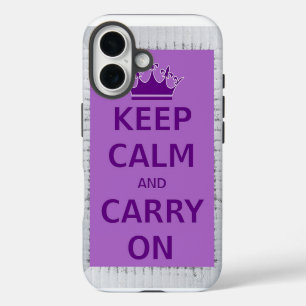 Keep calm carry on iPhone 16 case