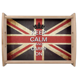 Keep Calm Carry On Posh Union Jack Serving Tray