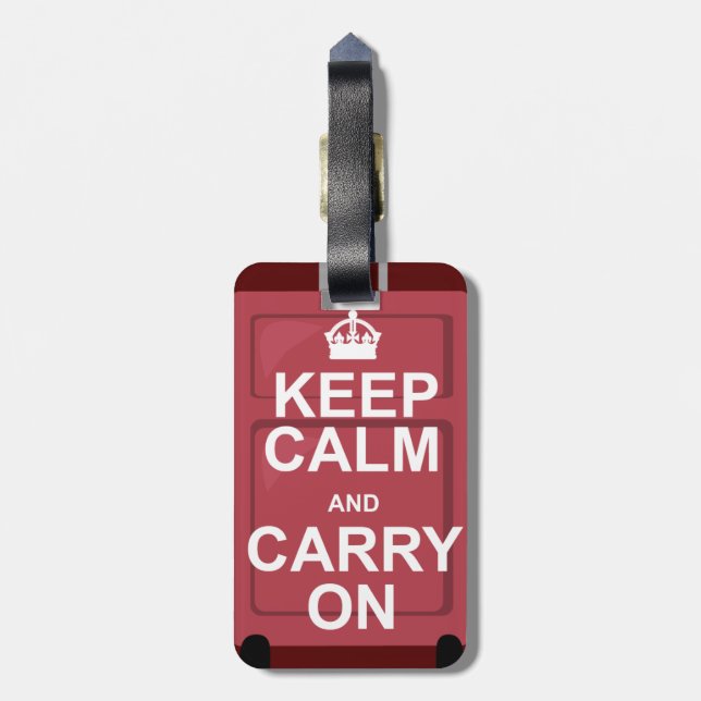 Keep Calm Carry On Suitcase Luggage Tag (Back Vertical)