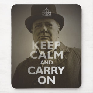 Keep Calm & Carry On Winston Churchill Mouse Pad