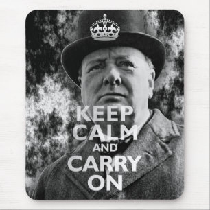 Keep Calm & Carry On Winston Churchill Mouse Pad