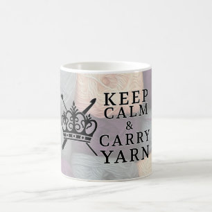 Keep Calm Carry Yarn Crafts /  Center Design Coffee Mug