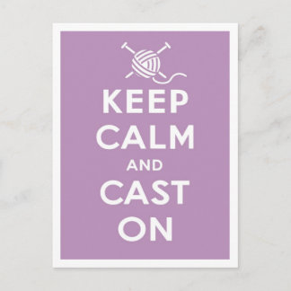 Keep Calm & Cast On Postcard