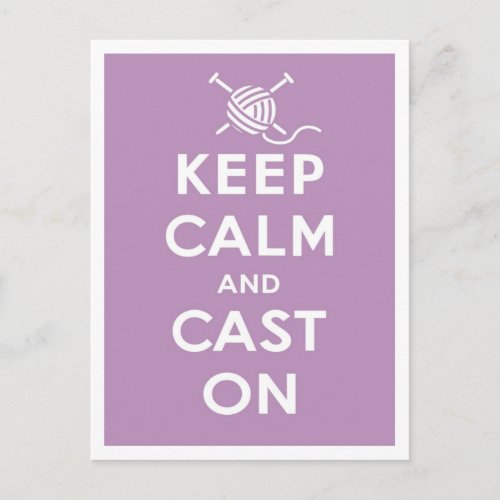 Keep Calm  Cast On Postcard