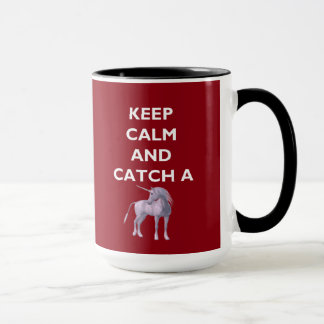 Keep Calm Catch a Unicorn White Font, Retro, ZKoA Mug