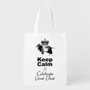 Keep Calm Celebrate Chinese Goat Year Reusable Bag