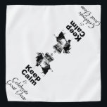 Keep Calm Celebrate Goat Year Bandana<br><div class="desc">Design in black with a goat and crown keep calm and celebrate Goat year (text isn't customizable) on transparent background. Design on bandana with white background. You can easily change size of the design and background color by clicking the customize button. Available with the same design in white for black...</div>