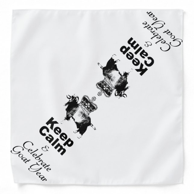 Keep Calm Celebrate Goat Year Bandana (Front)