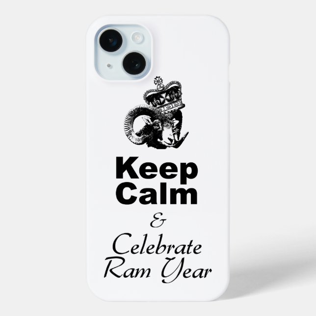 Keep Calm Celebrate Ram Year iPhone Case (Back)
