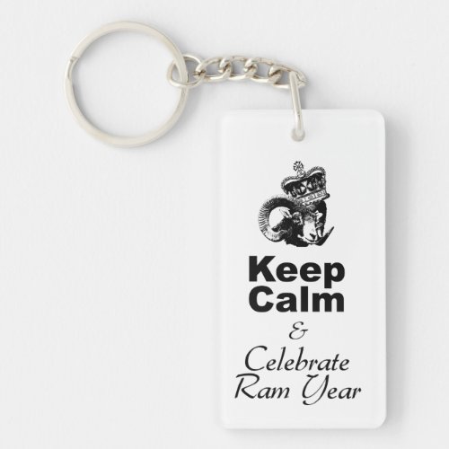 Keep Calm Celebrate Ram Year Monogram 2sided KC Keychain