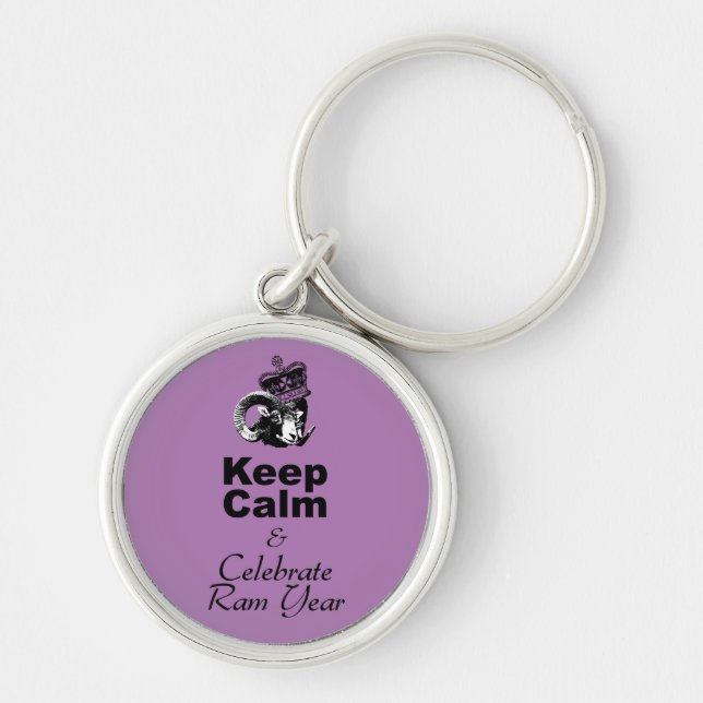 Keep Calm Celebrate Ram Year Round Keychain (Front)