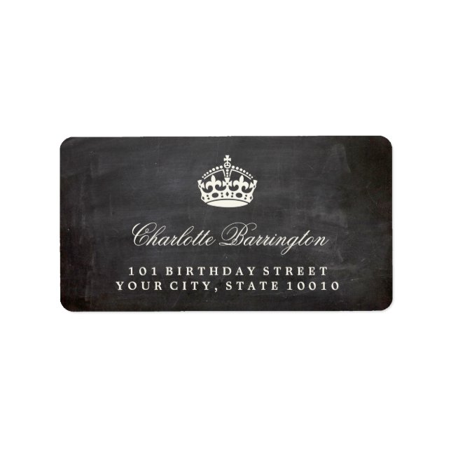 Keep Calm Chalkboard Birthday Party Address Labels (Front)