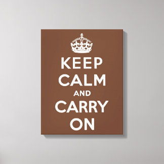 Keep Calm Chocolate and White Canvas Print