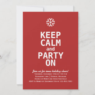 Keep Calm Christmas Invitation