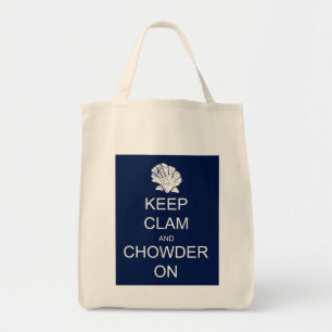 Keep Calm Clam Chowder Grocery Tote Bag
