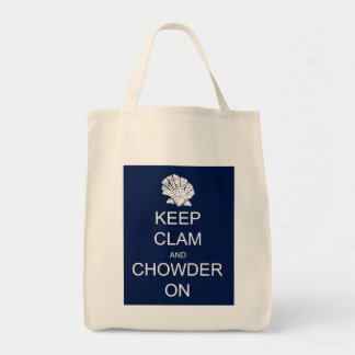 Keep Calm Clam Chowder Grocery Tote Bag
