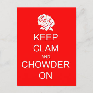 Keep Calm Clam Chowder Post Card