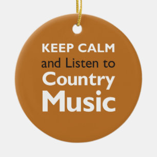 Keep Calm Country Ceramic Ornament
