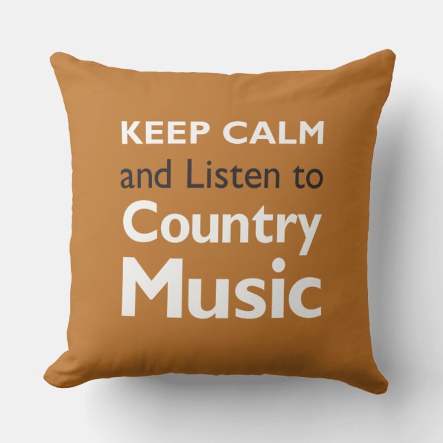 Keep Calm Country Throw Pillow (Front)
