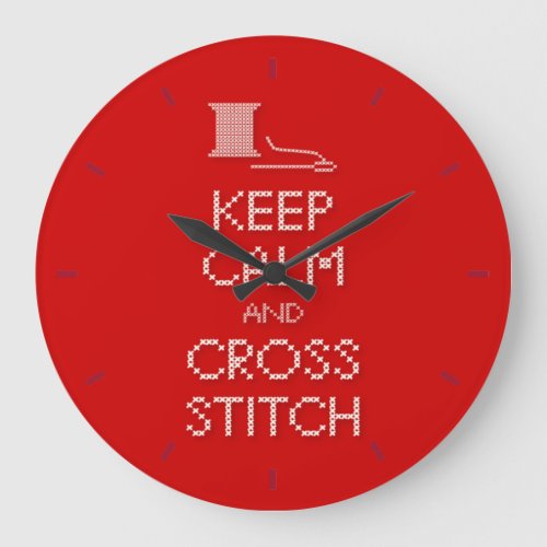 Keep Calm Cross Stitch Clock