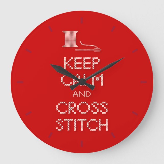 Keep Calm Cross Stitch Clock (Front)