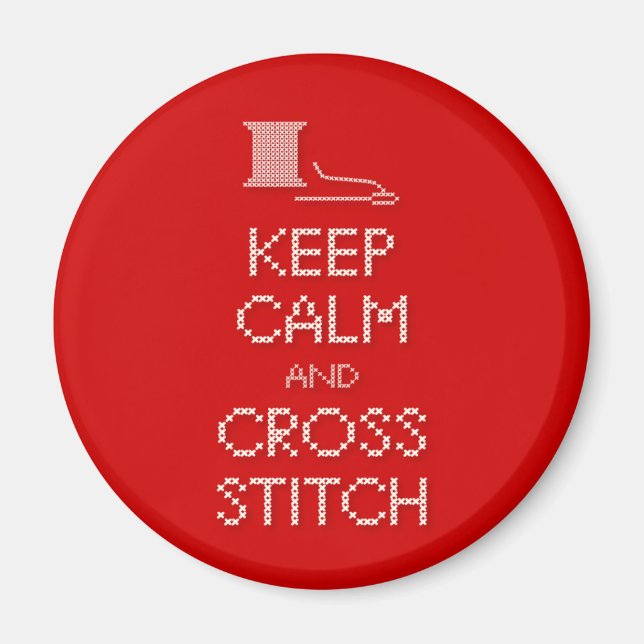 Keep Calm Cross Stitch Magnet (Front)