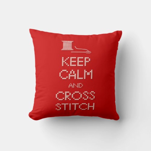 Keep Calm Cross Stitch Pillow