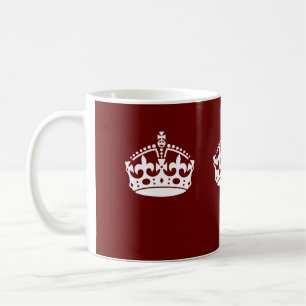 Keep Calm Crown Burgundy Red Accent Coffee Mug