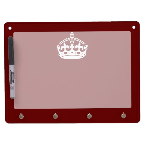Keep Calm Crown Burgundy Red Accent Dry Erase Board With Keychain Holder