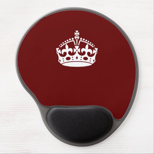 Keep Calm Crown Burgundy Red Accent Gel Mouse Pad
