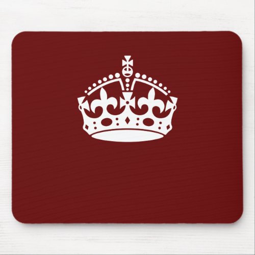 Keep Calm Crown Burgundy Red Accent Mouse Pad