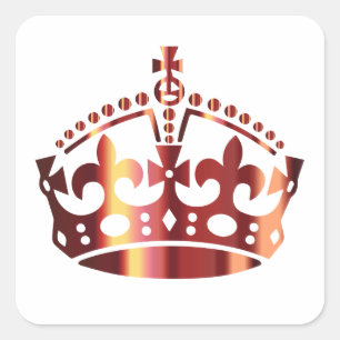 Keep Calm Crown - Change background Square Sticker