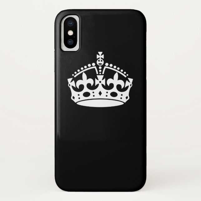 Keep Calm Crown Design on Solid Black Case-Mate iPhone Case (Back)