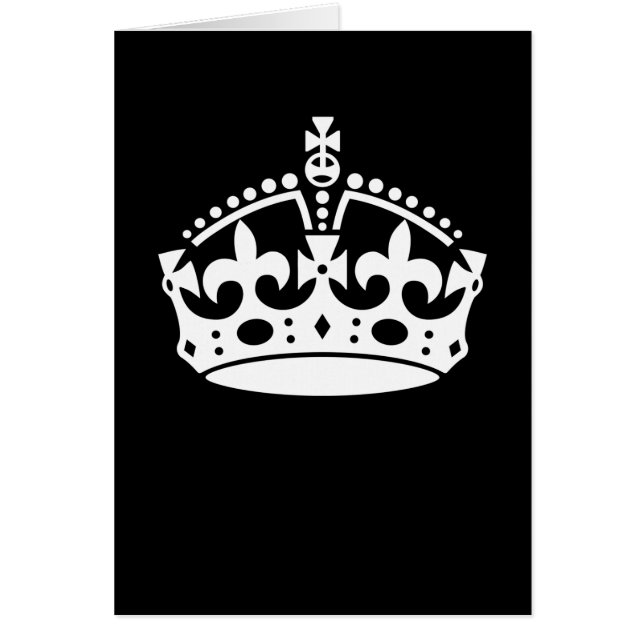 KEEP CALM CROWN Icon on Black Customize This Cards (Front)